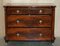 Antique Victorian Flamed Mahogany Chest of Drawers with Porcelain Castors, 1860 18