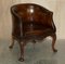 Antique Carved Claw & Ball Tub Armchairs in the style of Thomas Chippendale, 1880, Set of 2, Image 2