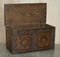 Charles I Jacobean Hand Carved English Oak Linen Trunk, 1642 16