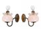 Pink Murano Glass and Brass Sconces in the style of Archimede Seguso, 1940s, Set of 2, Image 7