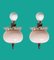 Pink Murano Glass and Brass Sconces in the style of Archimede Seguso, 1940s, Set of 2, Image 4