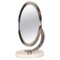 Mid-Century Italian Round White Carrara Marble and Steel Dressing Mirror, 1960s 1