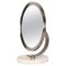 Mid-Century Italian Round White Carrara Marble and Steel Dressing Mirror, 1960s, Image 1
