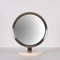 Mid-Century Italian Round White Carrara Marble and Steel Dressing Mirror, 1960s 8