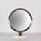 Mid-Century Italian Round White Carrara Marble and Steel Dressing Mirror, 1960s, Image 8
