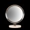Espejo de tocador italiano Mid-Century redondo de mármol de Carrara blanco y acero, años 60, Imagen 4