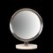 Mid-Century Italian Round White Carrara Marble and Steel Dressing Mirror, 1960s 4