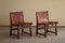 Leather & Walnut Model Riaza Hunting Lounge Chairs by Paco Muñoz, 1960, Set of 2 14