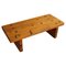 Swedish Modern Square Solid Pine Coffee Table attributed to Sven Larsson, Brutalist, 1970s, Image 1