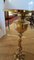 Lámpara de aceite victoriana de latón con pantalla de vidrio blanco, Imagen 3