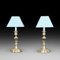 19th Century Rococo Brass Candlestick Lamps, Set of 2 1