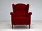 Fauteuil Vintage en Acajou et Laine, 1950s 1