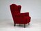 Vintage Mahogany & Wool Armchair, 1950s, Image 16