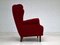 Vintage Mahogany & Wool Armchair, 1950s 12