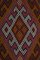 Vintage Pastel Wool Embroided Kars Kilim Rug, Image 10