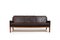 3-Seater Sofa in Brown Leather by Kai Lyngfeldt Larsen for Søren Willadsen Møbelfabrik, 1960s 1