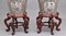 Mid 20th Century Chinese Porcelain Famille Rose Vases on Wooden Stands, 1960, Set of 2 13