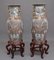 Mid 20th Century Chinese Porcelain Famille Rose Vases on Wooden Stands, 1960, Set of 2 17