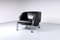 Fauteuil Postmoderne en Cuir Noir et Chrome par Young, 1980s 7