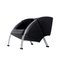 Fauteuil Postmoderne en Cuir Noir et Chrome par Young, 1980s 1