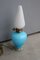 Lampe de Bureau en Verre de Murano Bleu de Seguso, 1950s 3