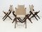 Stained Beech Folding Chairs with Canvas Seat & Backrest from Sorø Stolefabrik, 1960s, Set of 6, Image 5