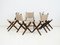 Stained Beech Folding Chairs with Canvas Seat & Backrest from Sorø Stolefabrik, 1960s, Set of 6 2