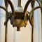 Lámpara de araña italiana Mid-Century moderna de latón macizo de Oscar Torlasco, años 50, Imagen 6