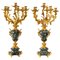 19th Century Gilt Bronze and Green Marble Candelabras, Set of 2 1