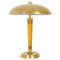 Art Deco Brass and Birch Table Lamp by from Nordiska Kompaniet for Nordic Company, Sweden, 1940s 1
