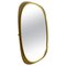 Specchio grande in legno curvo dorato attribuito a Osvaldo Borsani, Italia, anni '50, Immagine 1