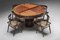 Round Geometric Wooden Dining Table, 1950s, Image 6