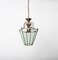 Italian Brass and Beveled Glass Hexagonal Pendant Lamp in the Style of Adolf Loos, 1950s 13