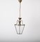 Lámpara colgante italiana hexagonal de latón y vidrio biselado, años 50, Imagen 12