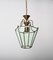 Lámpara colgante italiana hexagonal de latón y vidrio biselado, años 50, Imagen 4