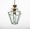 Italian Brass and Beveled Glass Hexagonal Pendant Lamp in the Style of Adolf Loos, 1950s, Image 3