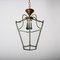 Italian Brass and Beveled Glass Hexagonal Pendant Lamp in the Style of Adolf Loos, 1950s, Image 10