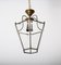 Lámpara colgante italiana hexagonal de latón y vidrio biselado, años 50, Imagen 11