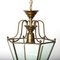 Italian Brass and Beveled Glass Hexagonal Pendant Lamp in the Style of Adolf Loos, 1950s, Image 16