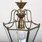 Italian Brass and Beveled Glass Hexagonal Pendant Lamp in the Style of Adolf Loos, 1950s, Image 15