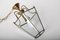 Italienische Sechseckige Hängelampe aus Messing & Abgeschrägtem Glas im Stil von Adolf Loos, 1950er 9