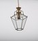 Italian Brass and Beveled Glass Hexagonal Pendant Lamp in the Style of Adolf Loos, 1950s 6