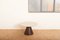 Side Table with Solid Dark Stained & Lacquered Wood Base & Travertine Top, Image 14