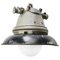 Vintage European Black Enamel Industrial Clear Glass Pendant Lamp, 1950s, Image 1
