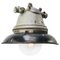 Vintage European Black Enamel Industrial Clear Glass Pendant Lamp, 1950s, Image 4