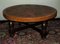 Circular Coffee Table with Tooled Leather Top, 1970s 5