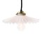 French Brass Pendant Light with Hvidt Opaline Milk Glass Shade 2