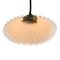 French Brass Pendant Light with Hvidt Opaline Milk Glass Shade 4