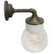 Industrial White Porcelain & Clear Glass Brass Wall Lamp 3