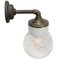 Industrial White Porcelain & Clear Glass Brass Wall Lamp, Image 3